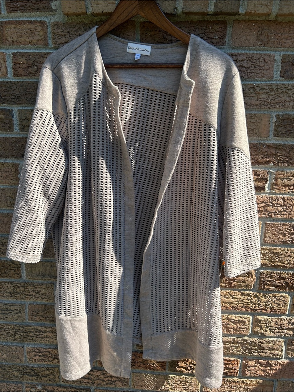 Drapers & Damon’s Taupe Open-Front Knit Cardigan size 3X